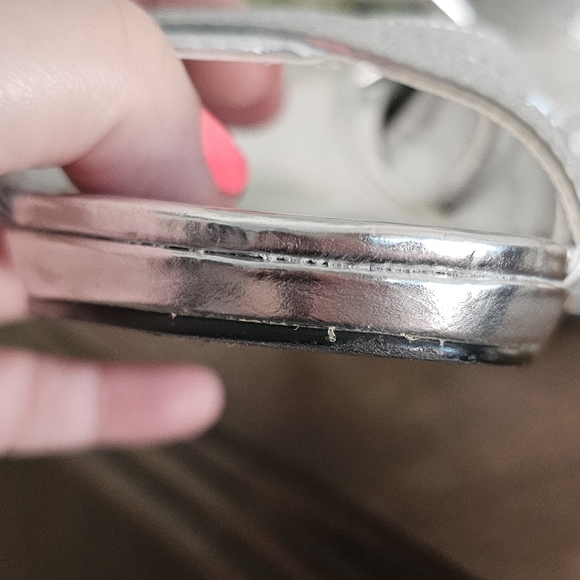 7.5 silver strappy heels sandals by Nina - Picture 5 of 9